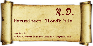 Marusinecz Dionízia névjegykártya